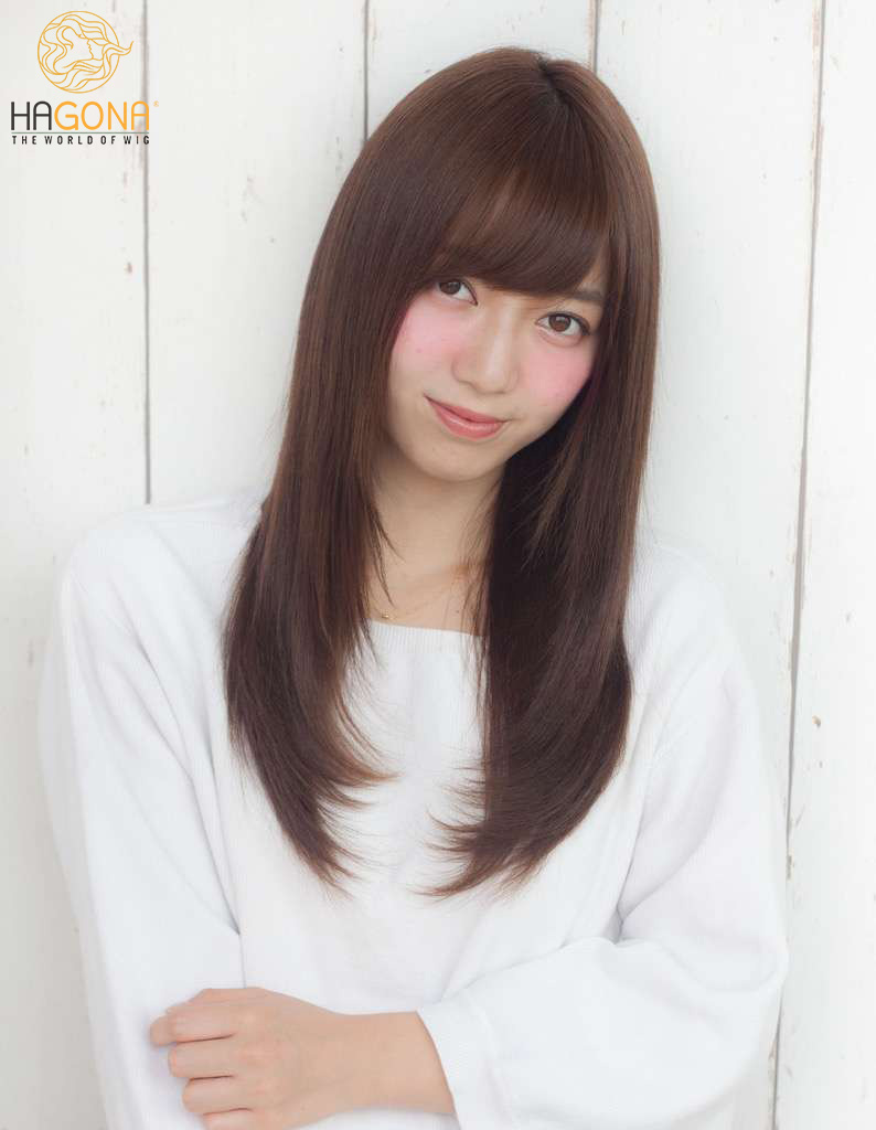 tóc giả nữ dài mái thưa