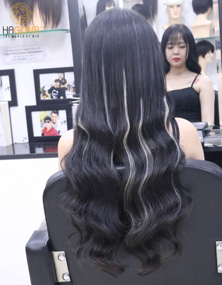 Khách hàng sau khi sử dụng tóc giả nữ dài mái thưa làm từ tóc thật| | Tóc Giả HAGONA 
