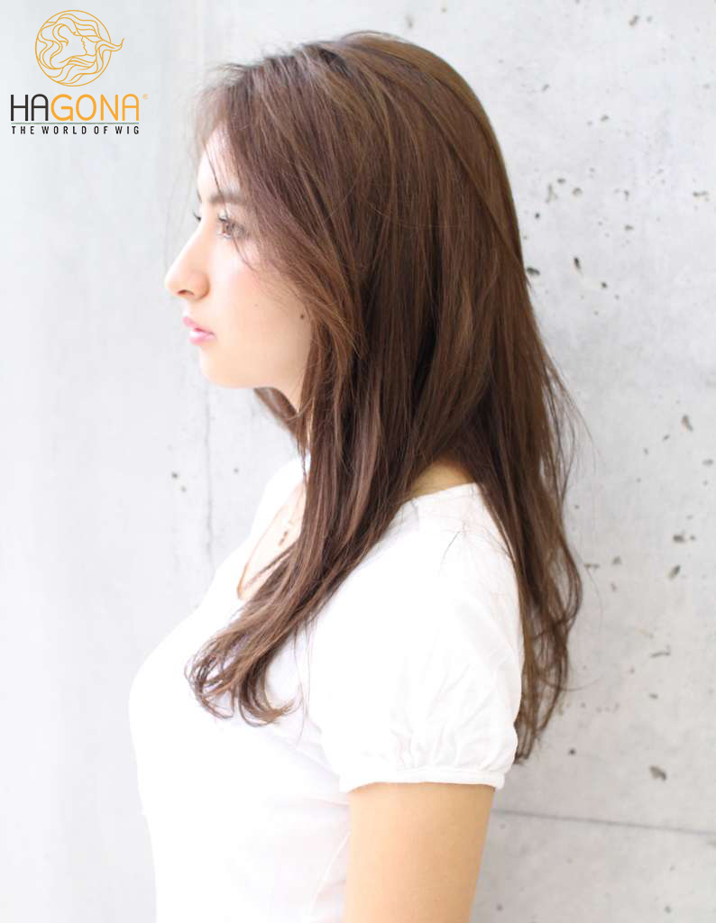 Tóc giả nữ dài xoăn đuôi đẹp làm từ 100% tóc thật!