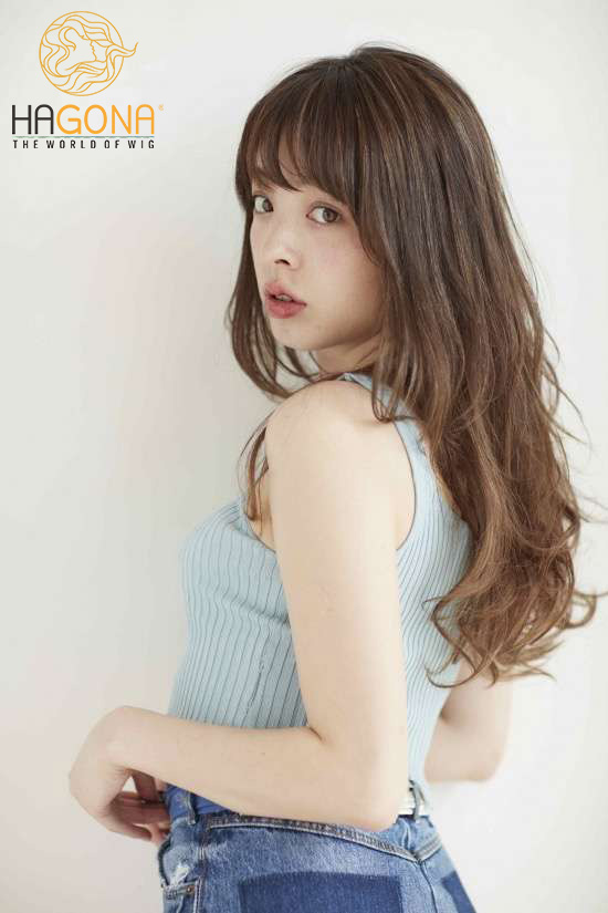 Tóc giả nữ dài xoăn gợn sóng cực đẹp bằng tóc thật!