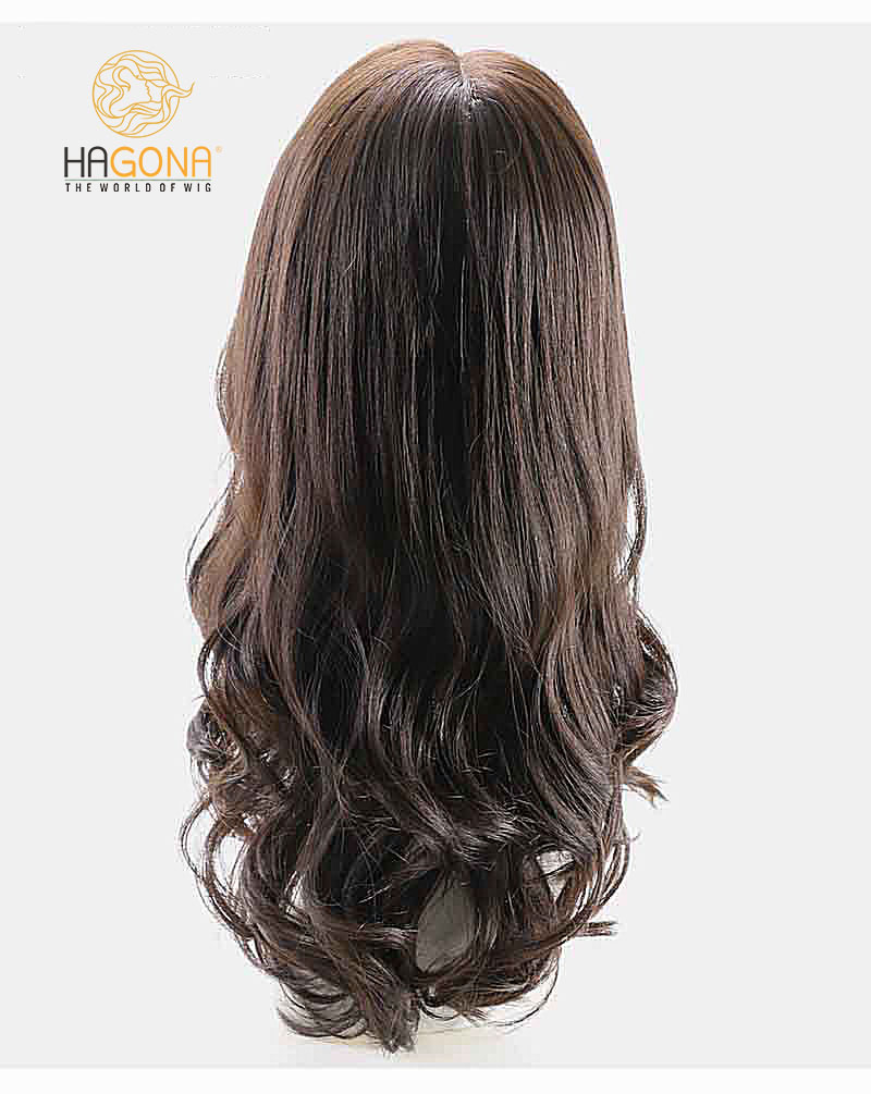 Tóc giả nữ nguyên đầu dài xoăn có mái Hagona