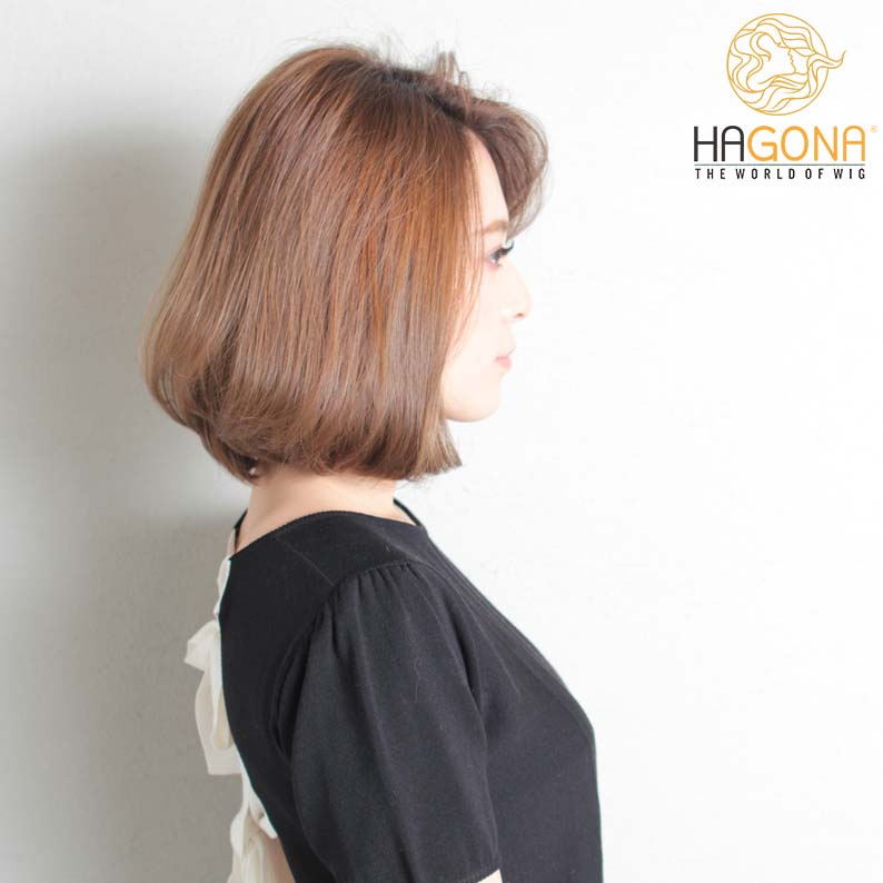 Tóc giả nữ bob ngang vai cúp phồng siêu da đầu bằng tóc thật | Tóc Giả HAGONA