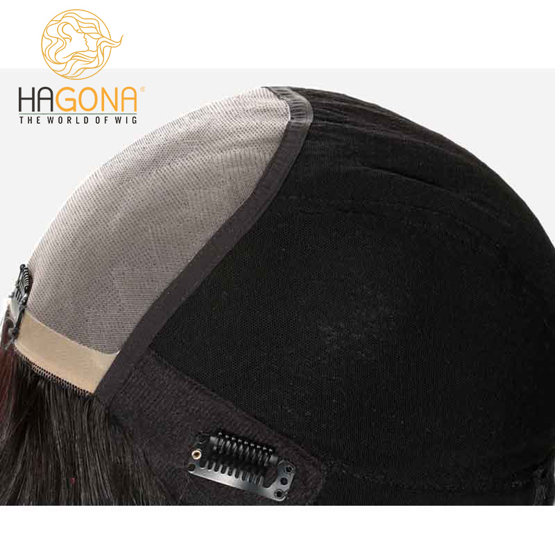 Tóc giả nữ nguyên đầu dài xoăn có mái Hagona