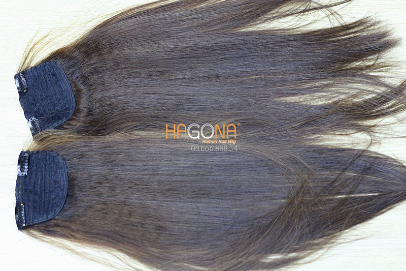 Tóc giả kẹp phím phồng tàng hình 100% tóc thật! Tóc giả Hagona