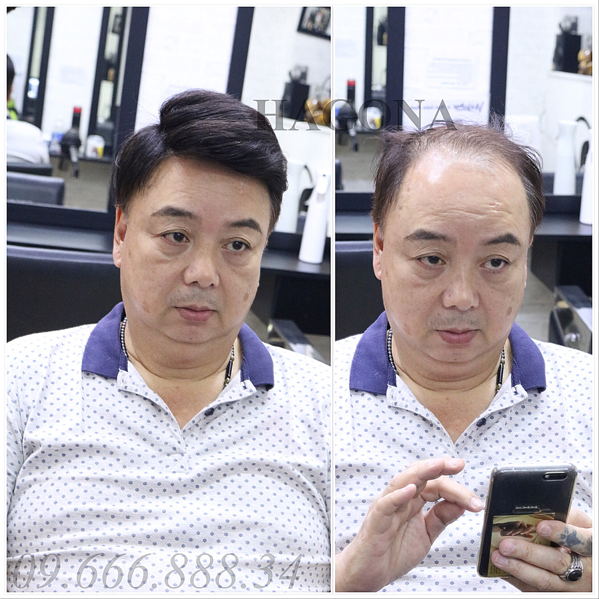 Tóc giả nam cao câps 