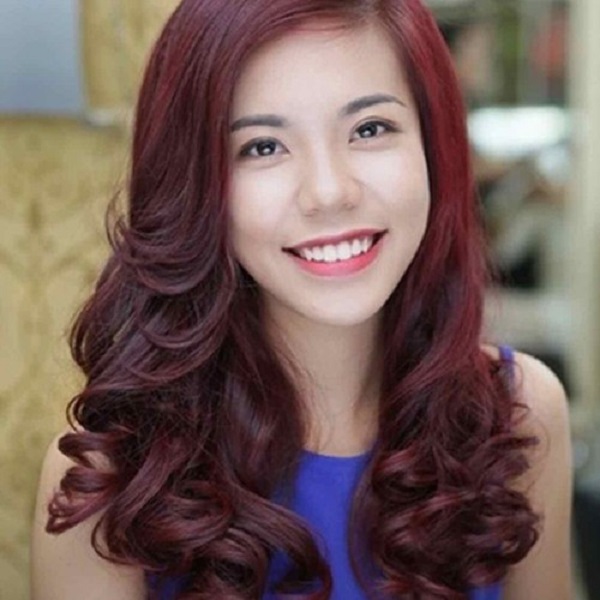 màu tóc đỏ tía không cần tẩy