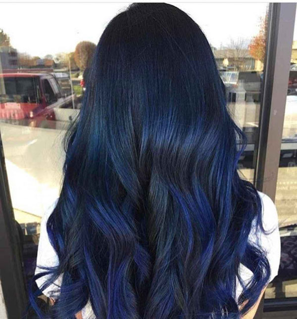 màu tóc xanh đen không cần tẩy