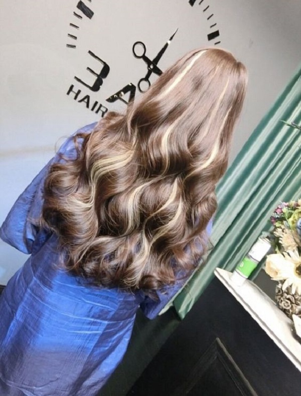 tóc màu nâu tây highlight