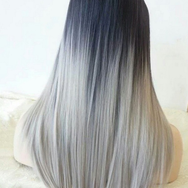 Tóc màu xám khói ombre
