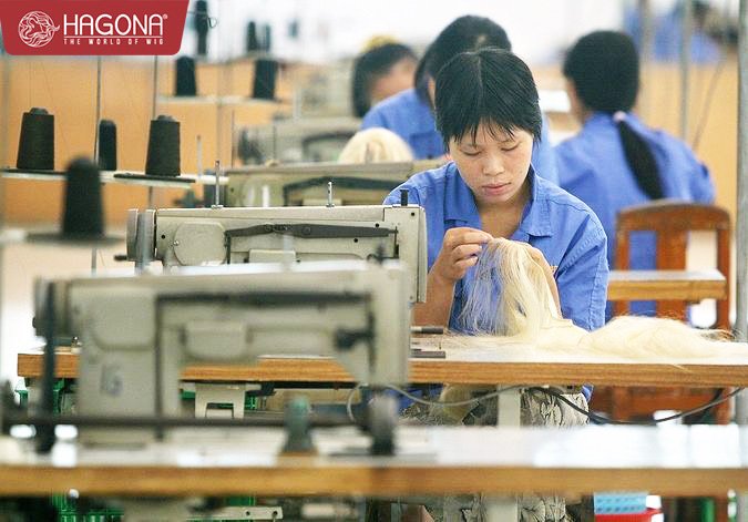 May gia công tóc giả