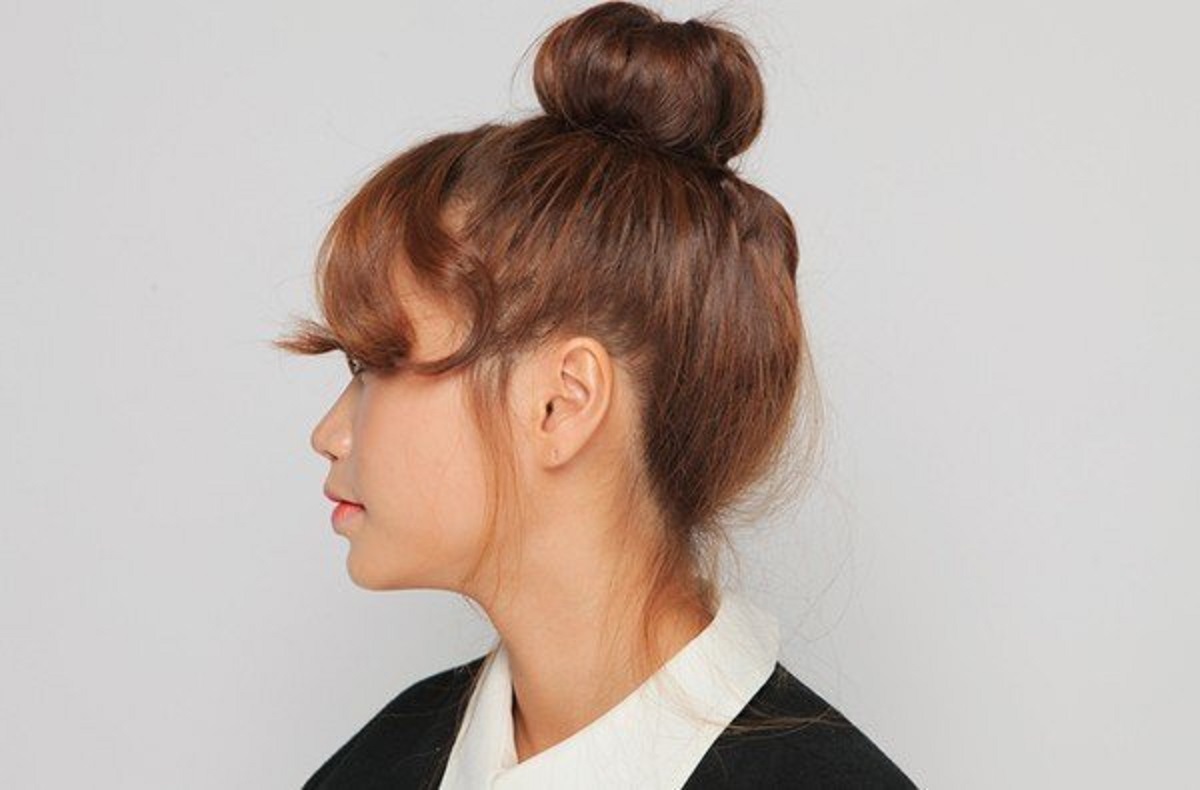 cách búi tóc phồng đỉnh đầu