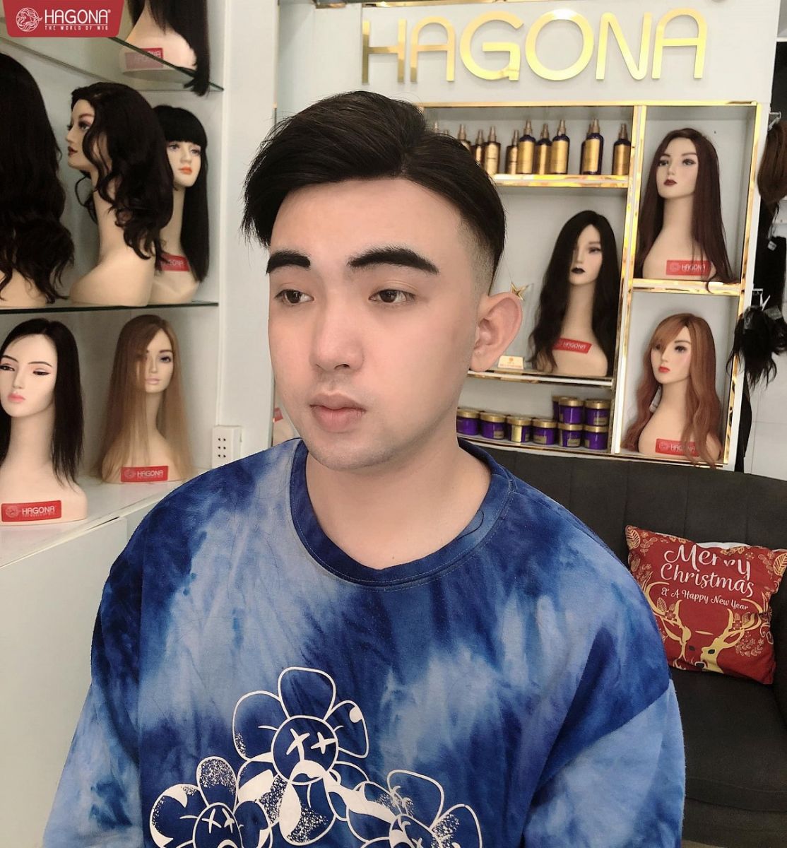 cách dán tóc giả nam