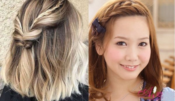 cách thắt bím cho tóc ngắn