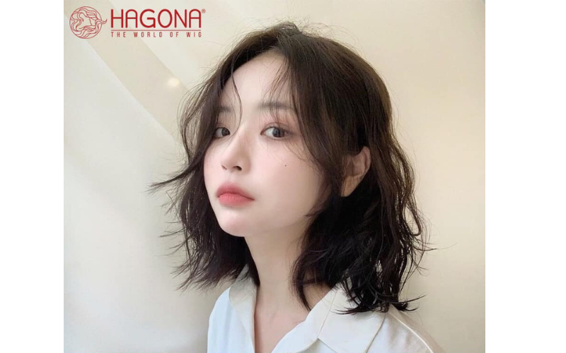 Tóc giả cho nữ ngắn xoăn nhẹ