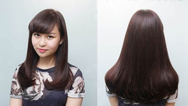 kiểu tóc giả thẳng cụp đuôi
