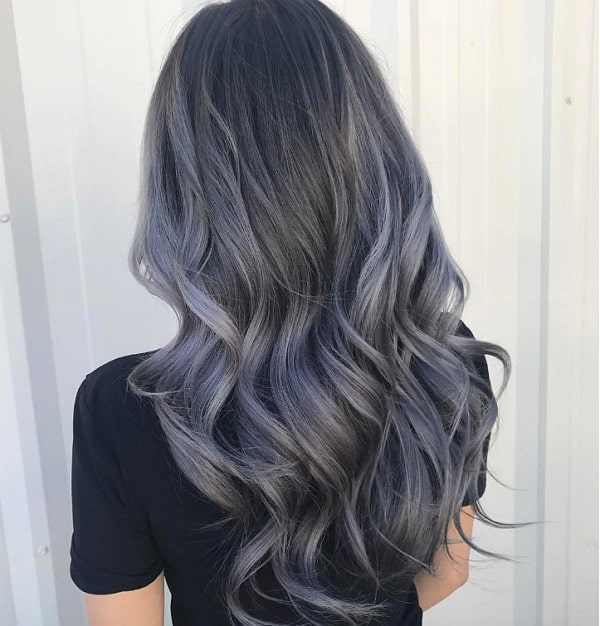 tóc màu than chì highlight