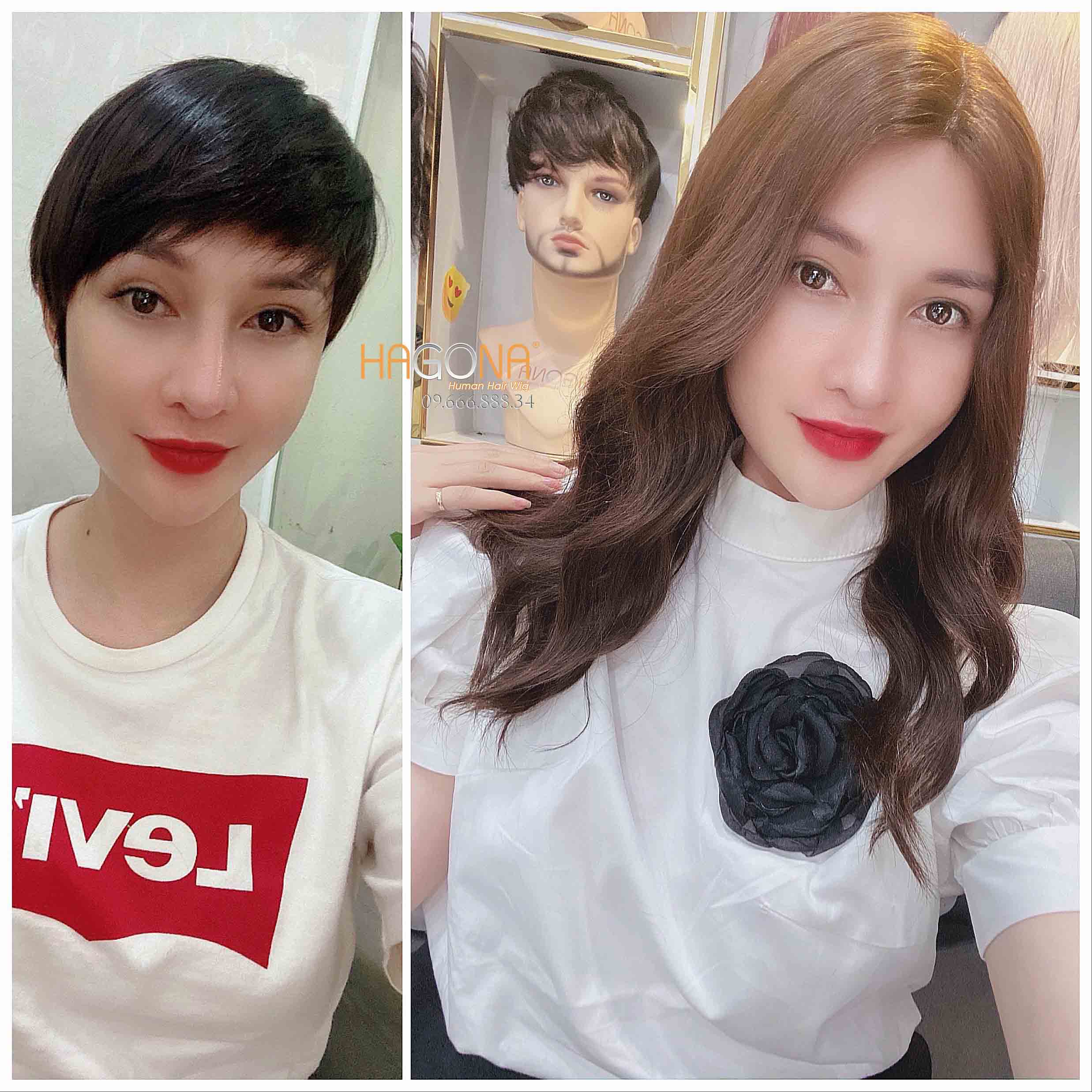 Tóc giả làm bằng tóc thật có da đầu đẹp TPHCM