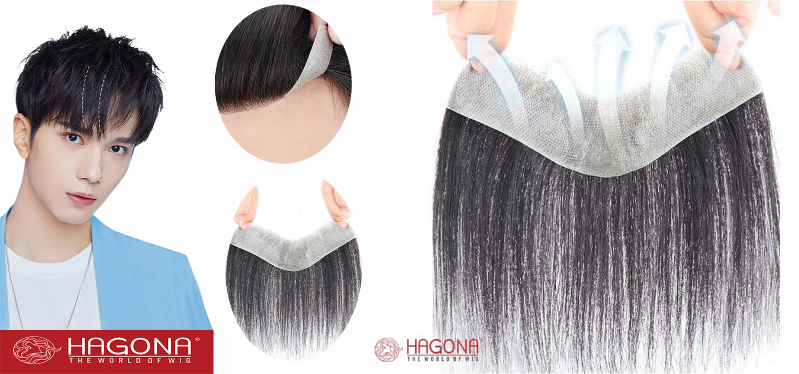 Tóc giả che hói chữ M che hói bò liếm ở nam giới