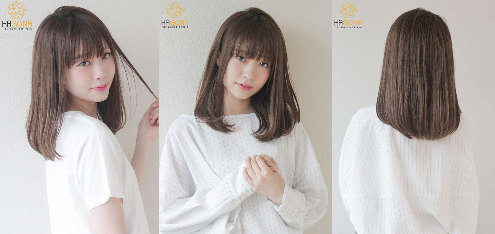 Tóc giả ngắn mái thưa siêu da đầu làm từ tóc thật HGN N03