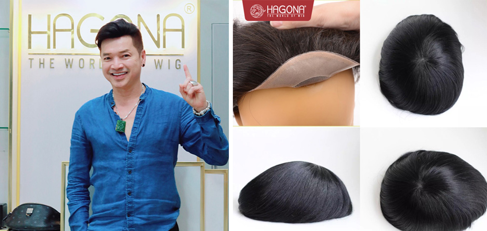 Tóc Mái Hói Nam Trên Lưới Ren Viền Poly V3 