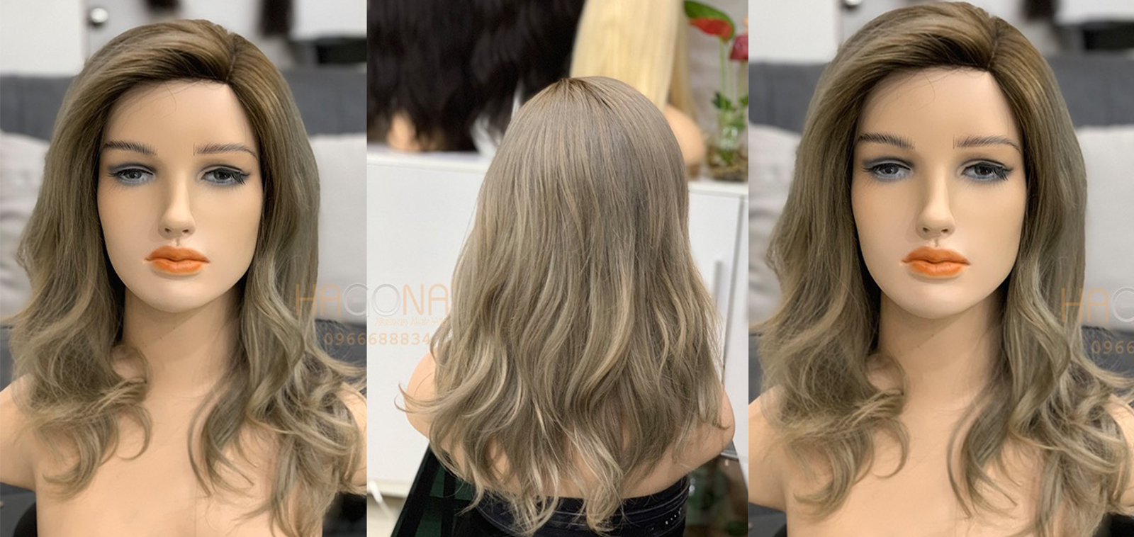 Tóc giả nữ dài HGN M06 siêu da đầu cao cấp