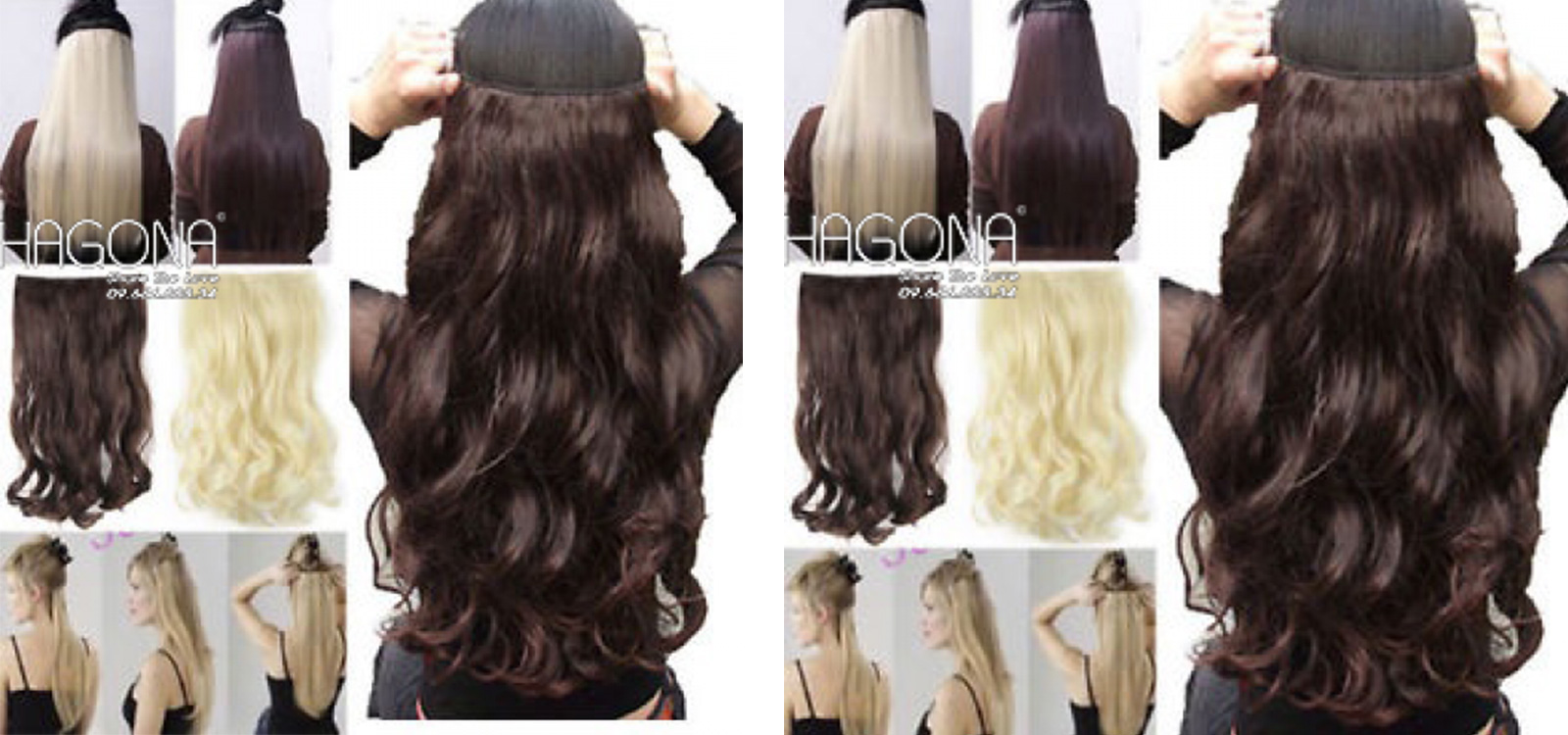 Tóc giả kẹp HGN P06 đa dạng màu thời trang và sành điệu cho nữ