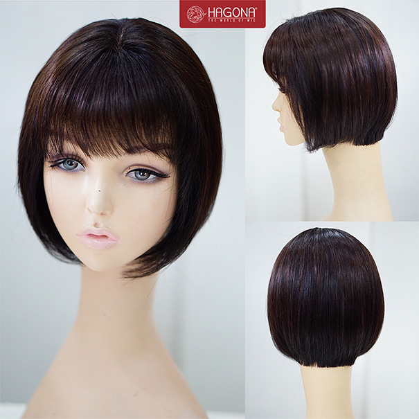 Tóc giả ngắn ngang Bob mái thưa